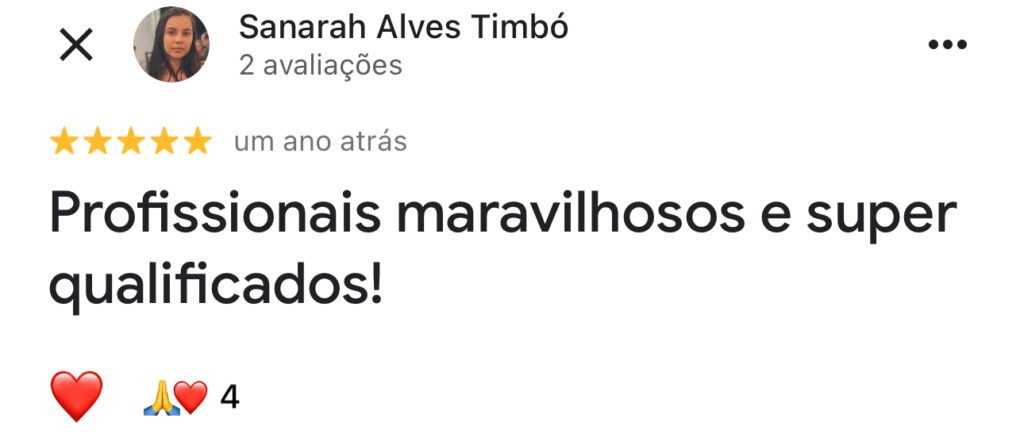 Agradecimento da Sanarah pela cirurgia plástica realizada pela Dra. Izadora Reis e Dr. Lucas Cunha. Elogia a competencia e atenção
