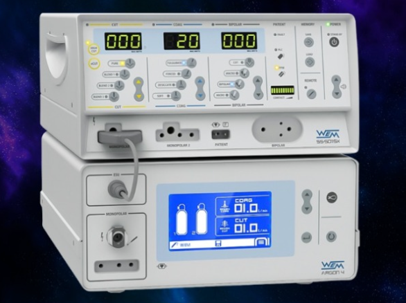Imagem ilustrando o console do Argon 4, uma tecnologia de argoplasma de última geração. Nele, é possível ajustar os parâmetros essenciais para sua aplicação em cada parte do corpo, durante uma cirurgia plástica.
